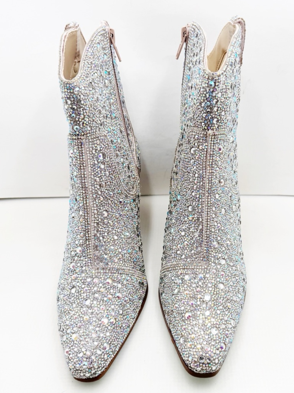 🆕{BETSEY JOHNSON} Blue DIVA Rhinestone Embellished Western Bootie - Picture 6 of 16